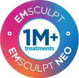 A circle with the words emsculpt and emsculpt neo in it.